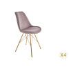Chaise velours rose antique pieds métal doré