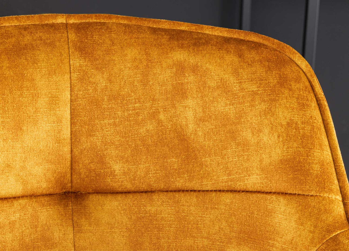 Fauteuils de bar jaune moutarde et métal noir