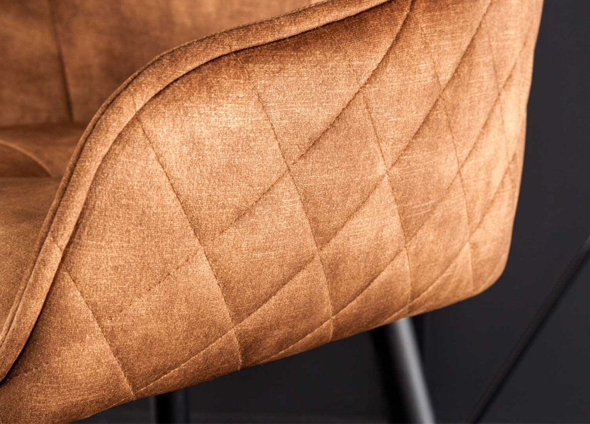 Chaises de bar velours marron