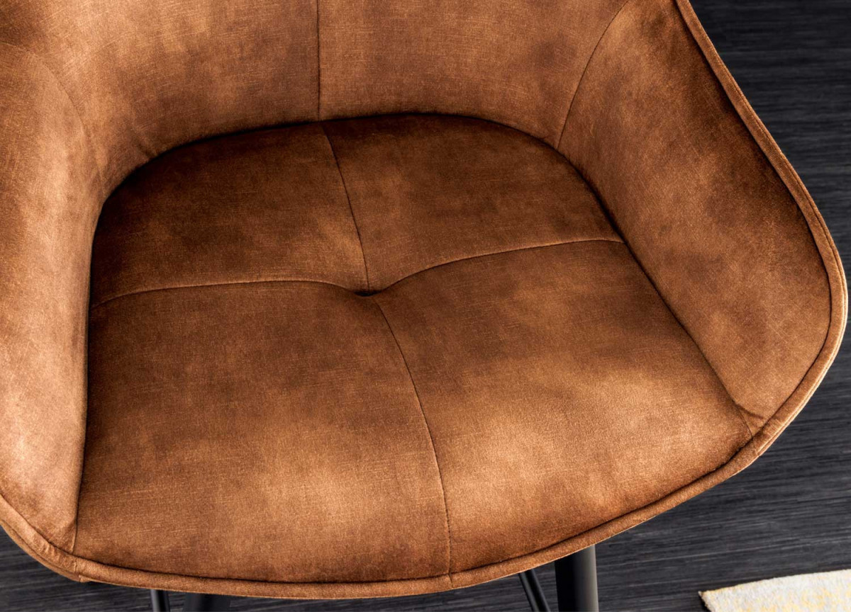 Chaises de bar velours marron