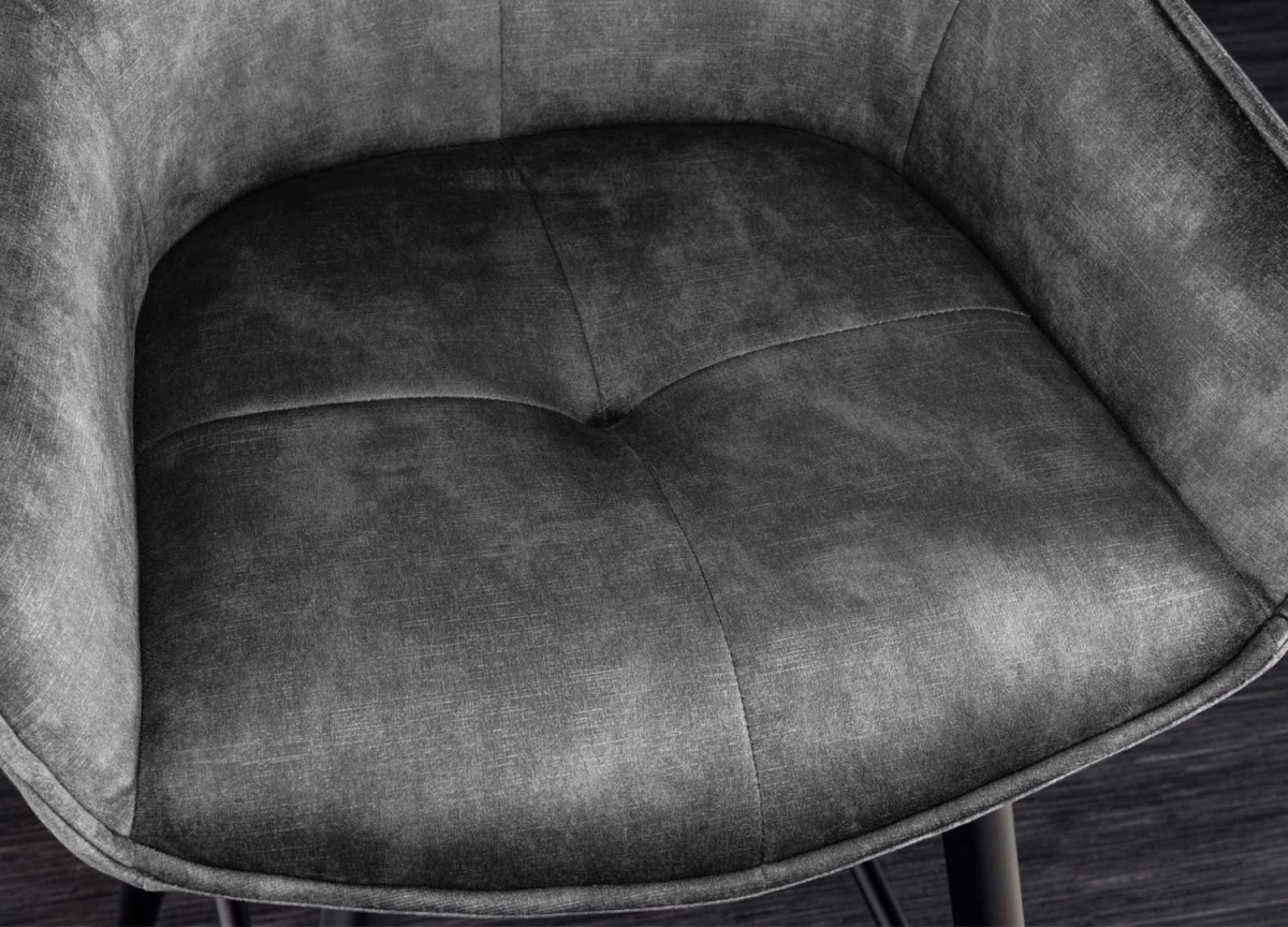Tabourets de bar velours gris