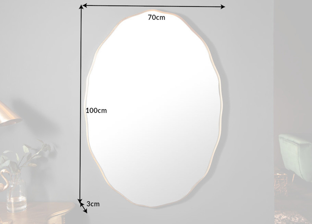 Miroir ovale doré 100 cm