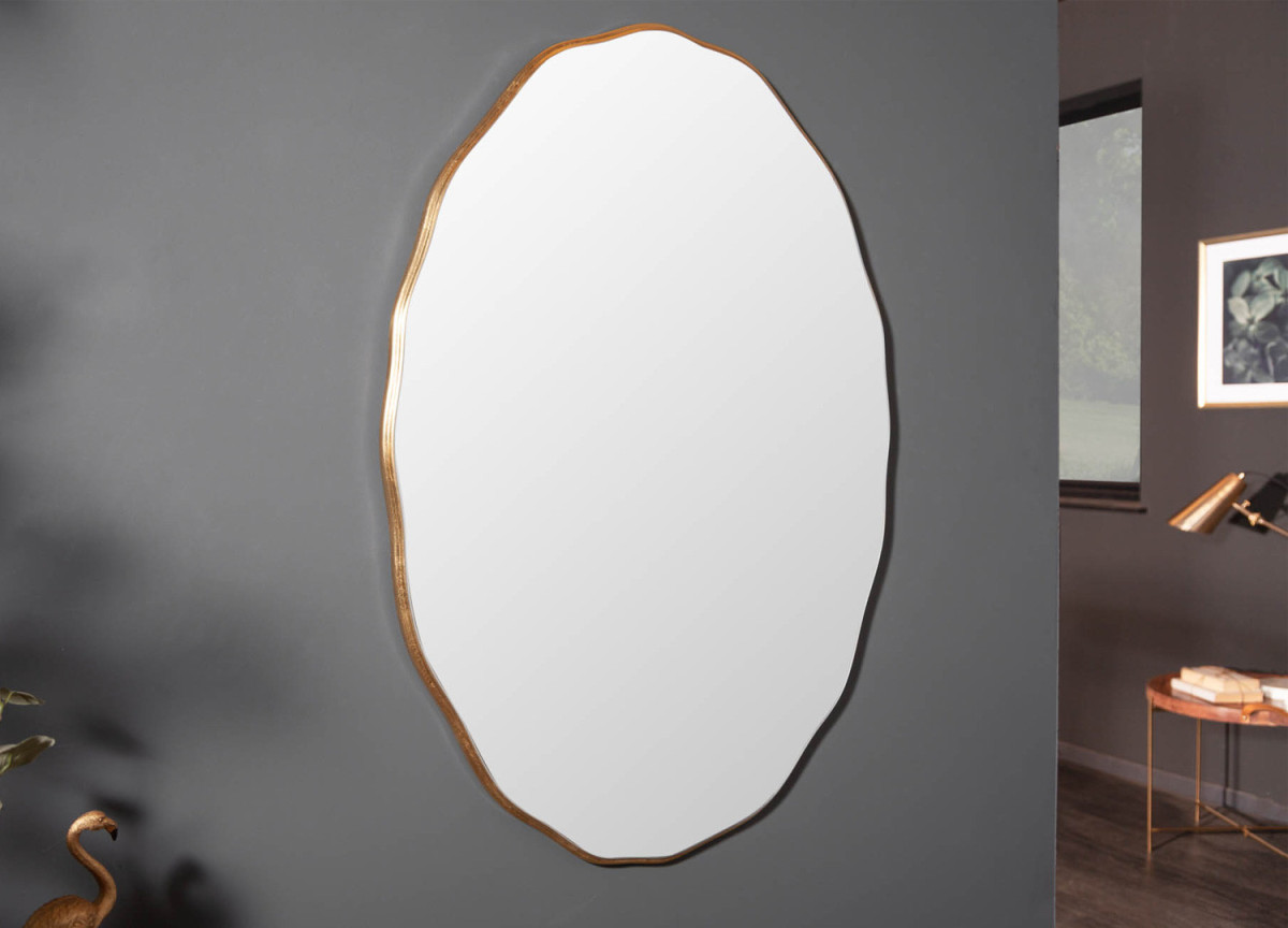 Miroir ovale doré 100 cm