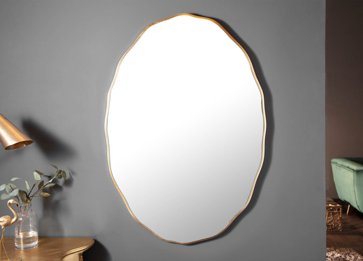 Miroir ovale doré 100 cm