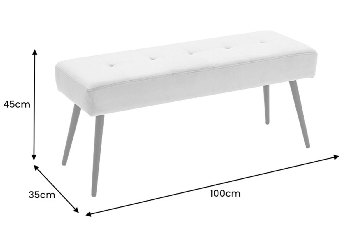 Banc d'entrée en velours rose 100 cm