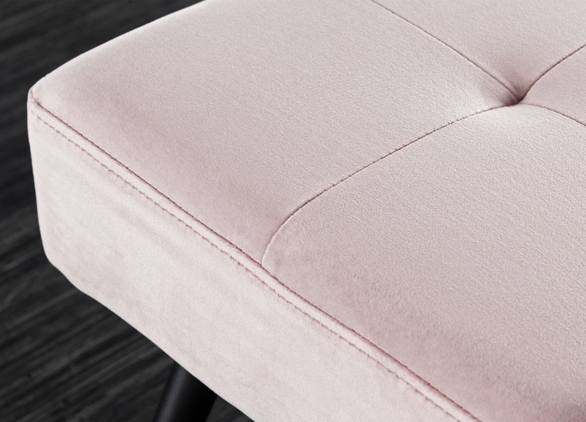 Banc d'entrée en velours rose 100 cm