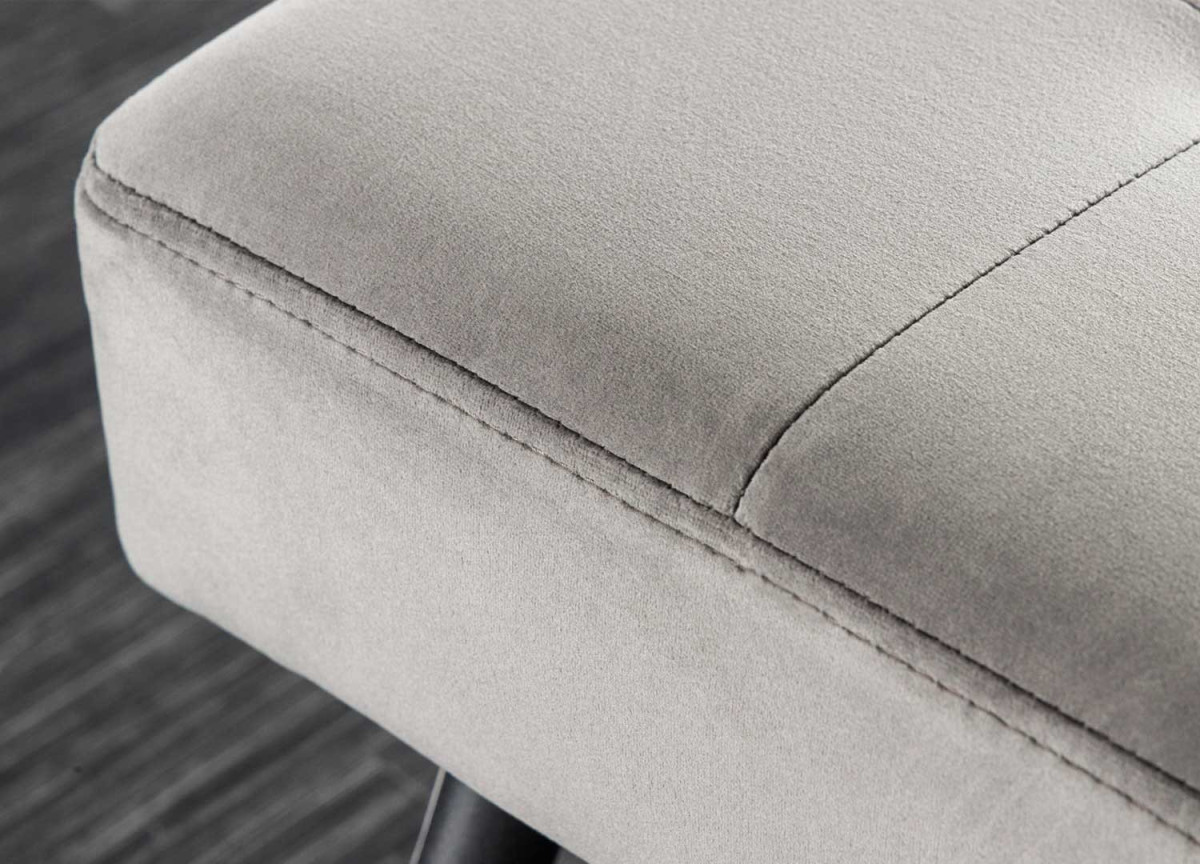 Banc d'entrée en velours gris 100 cm