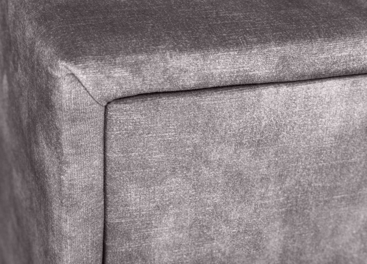 Chevet en velours gris foncé 2 tiroirs