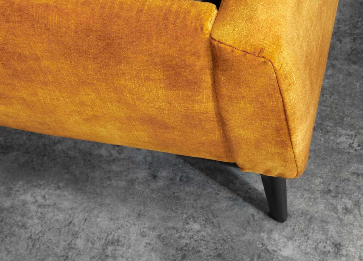 Lit 2 places velours jaune moutarde