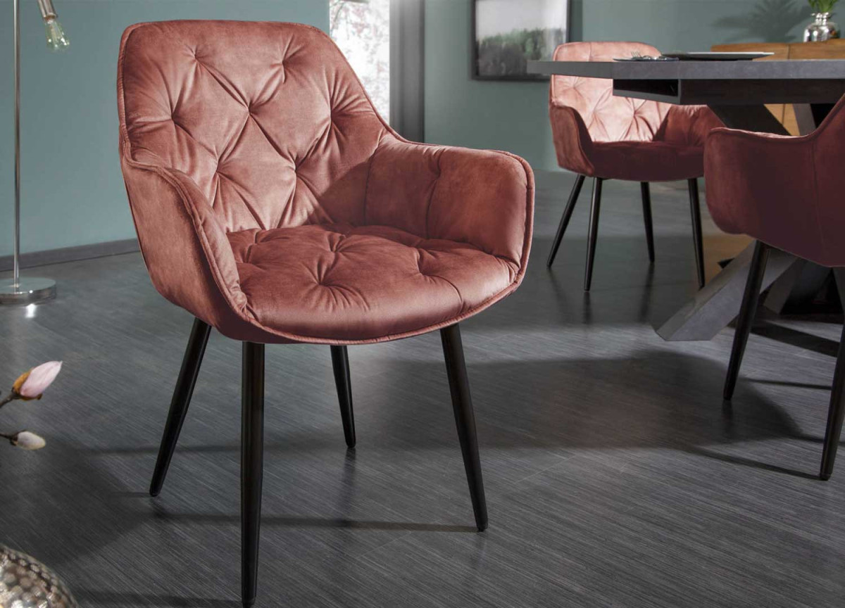 Fauteuils en velours marron et métal noir