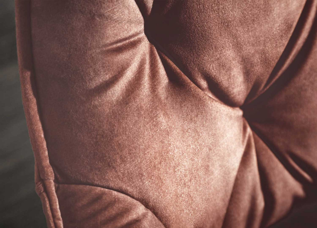 Fauteuils en velours marron et métal noir