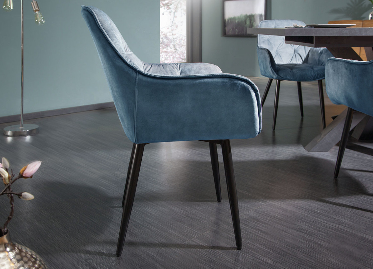 Chaises avec accoudoirs pétrole