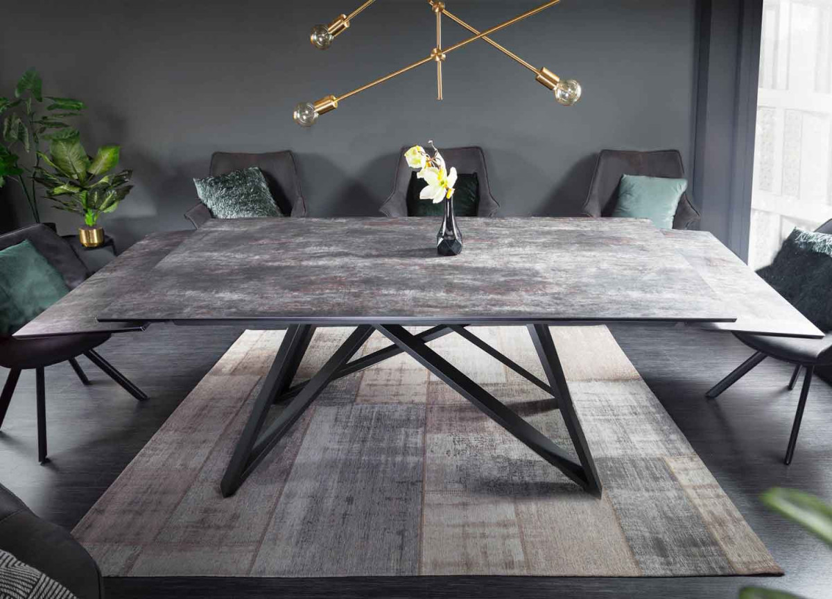 Table à manger 180-260 cm céramique couleur lave