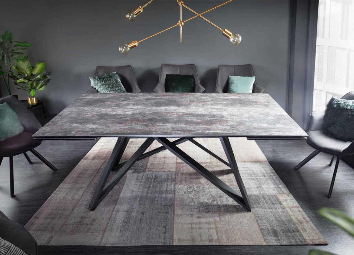Table à manger 180-260 cm céramique couleur lave