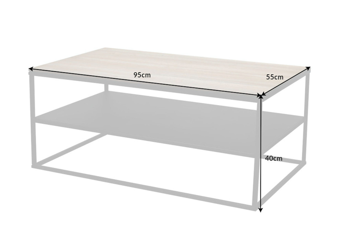 Table Basse Rectangulaire Chêne et Métal