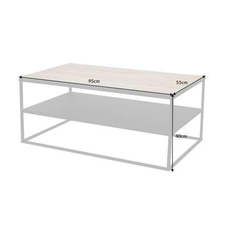 Table Basse Rectangulaire Chêne et Métal