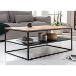 Table basse moderne bois et métal 95x55 cm