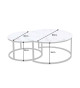 Tables basses en verre couleur marbre blanc