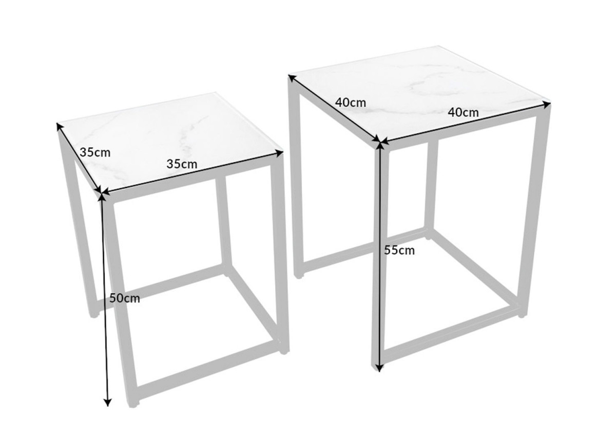 Lot de 2 tables d'appoint modernes