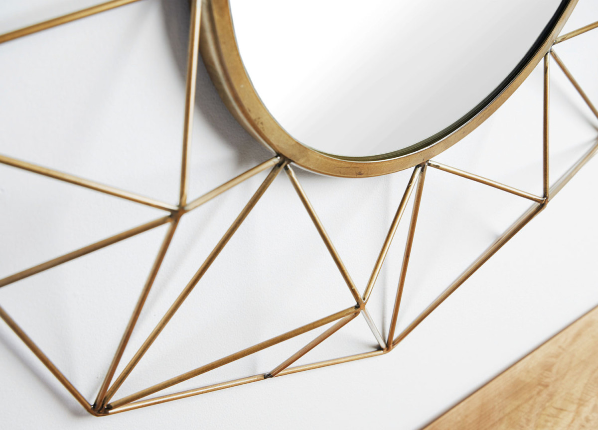 Miroir Design Doré 80 ou 90 cm