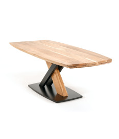 Table salle à manger bois massif et métal