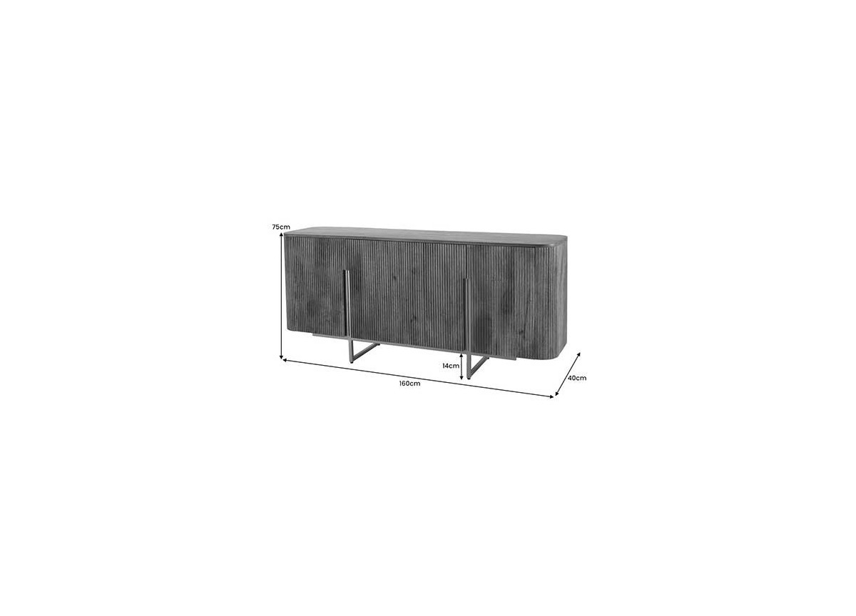 Buffet en Bois et Métal Doré Rétro Moderne