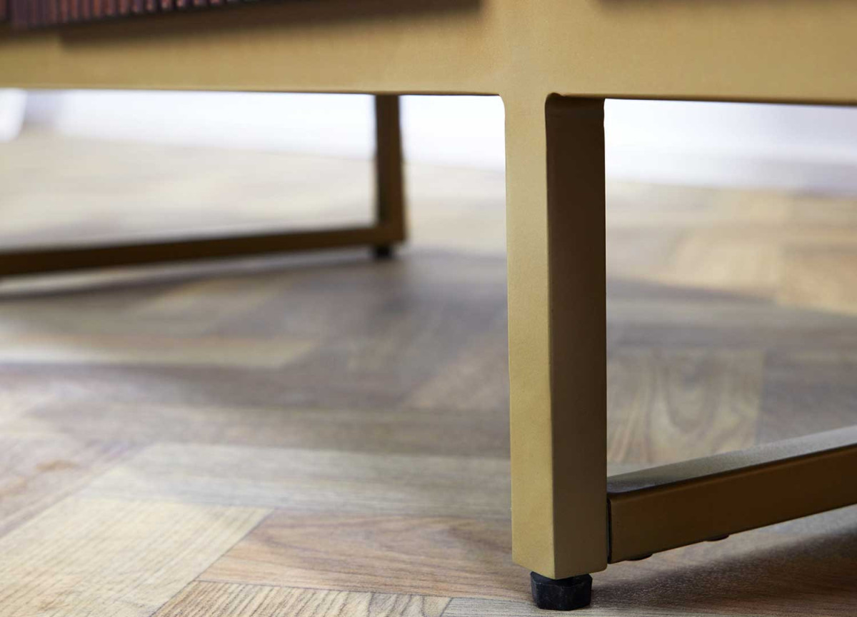 Buffet en Bois et Métal Doré Rétro Moderne