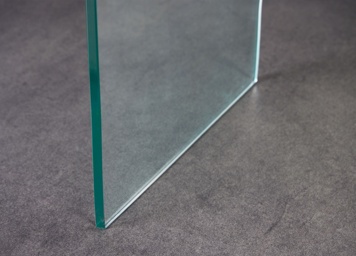 Console verre trempé avec une étagère 100 cm