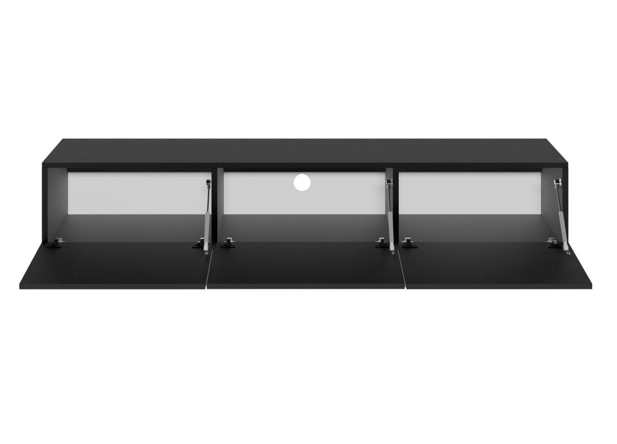Meuble TV suspendu noir 180 cm