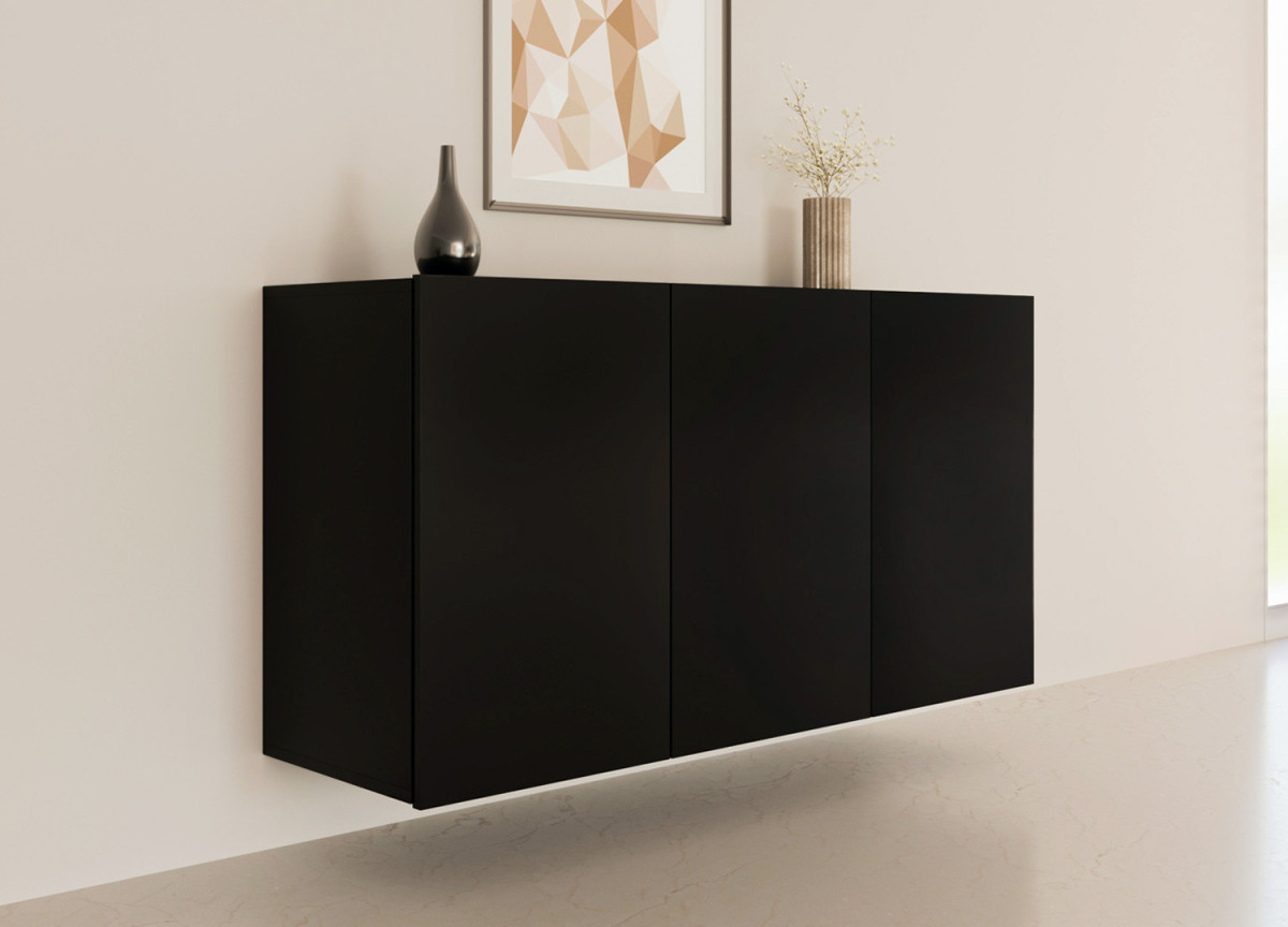 Buffet suspendu noir 160 cm