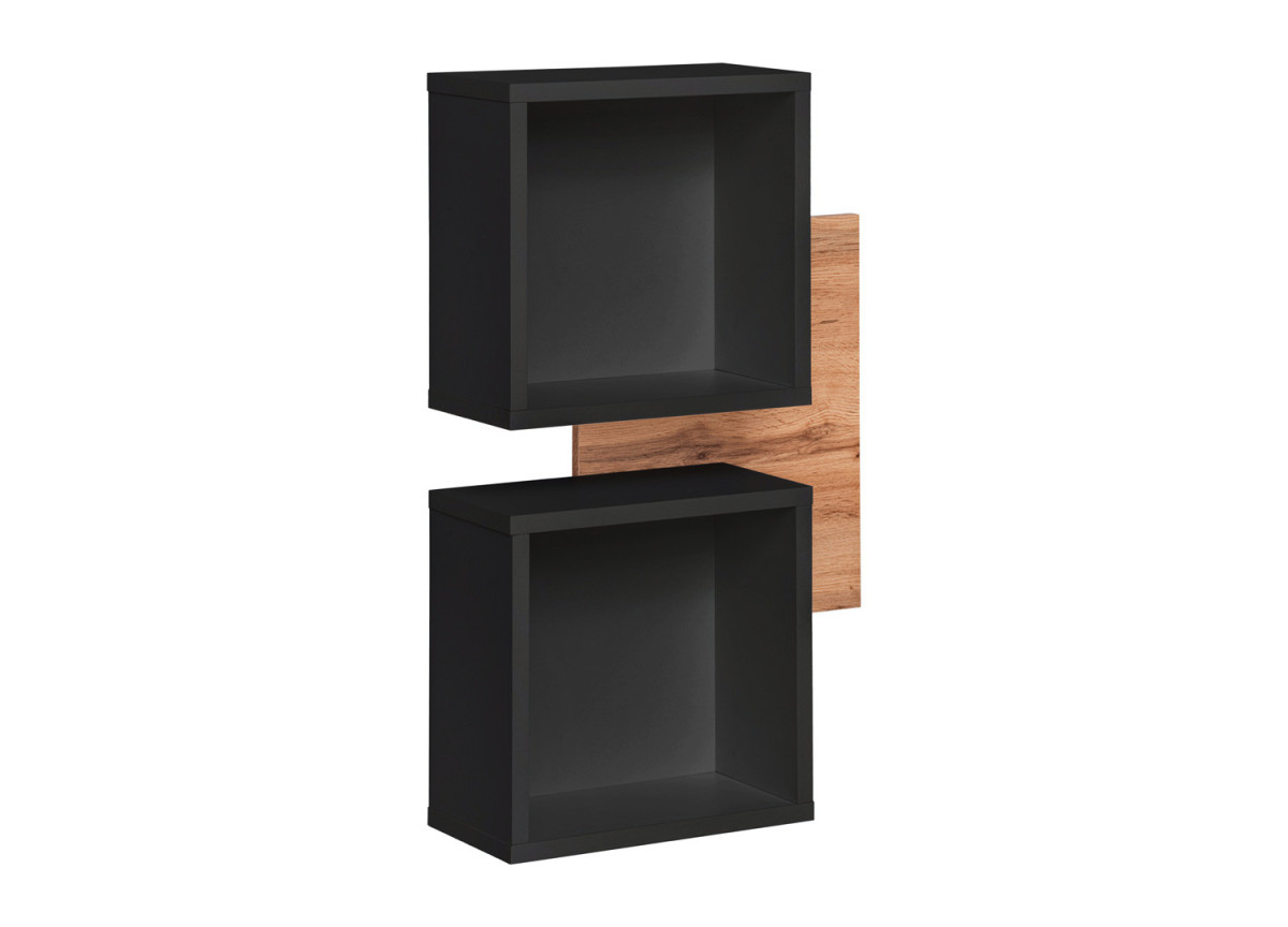 Meubles de couloir suspendus bois et noir