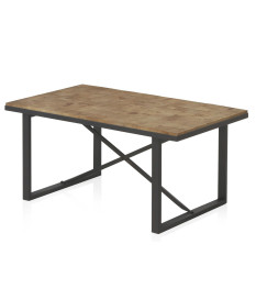 Table basse rustique industrielle bois et métal