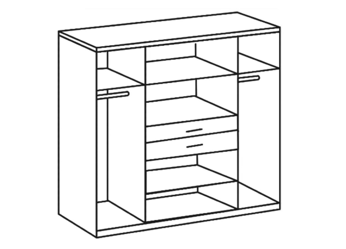 Armoire avec miroir 180 cm chêne artisan et graphite