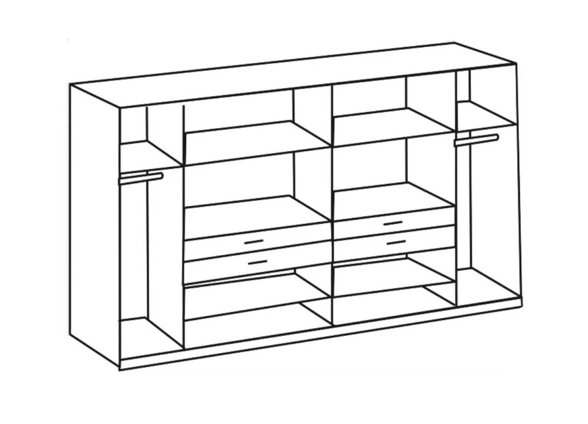 Grande armoire dressing 270 cm chêne artisan et graphite
