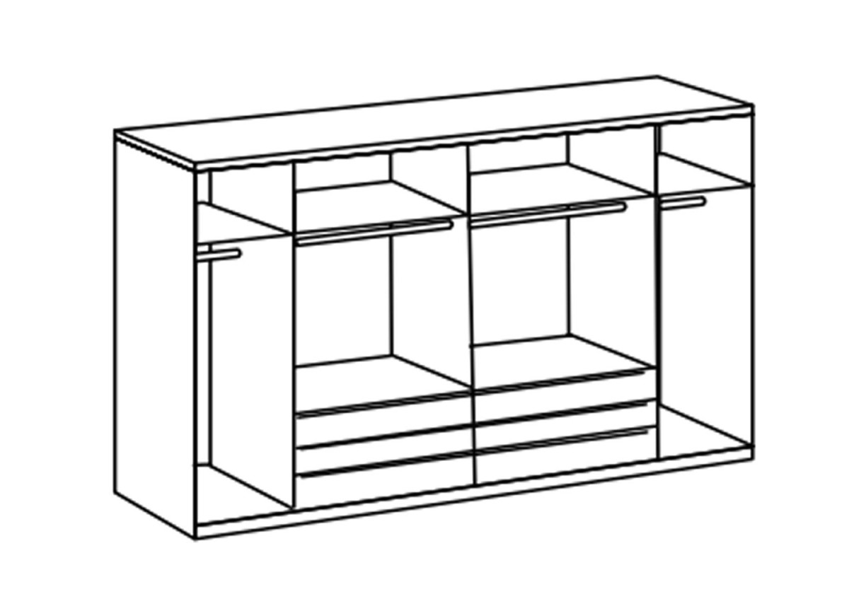 Armoire dressing blanc et bois avec 6 tiroirs
