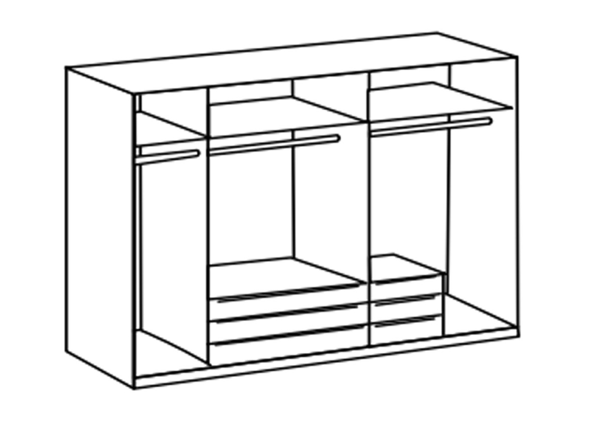 Armoire scandinave avec miroir 225 cm