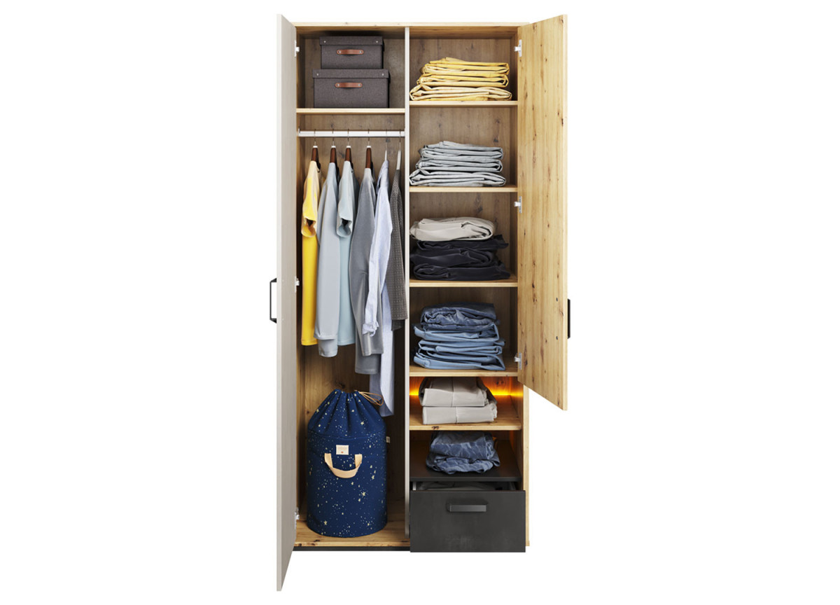 Armoire penderie avec led pour ado