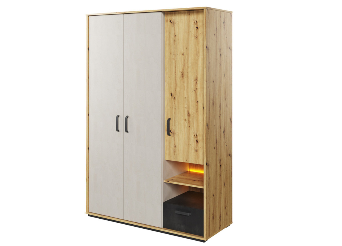 Armoire 130 cm chambre ado avec led