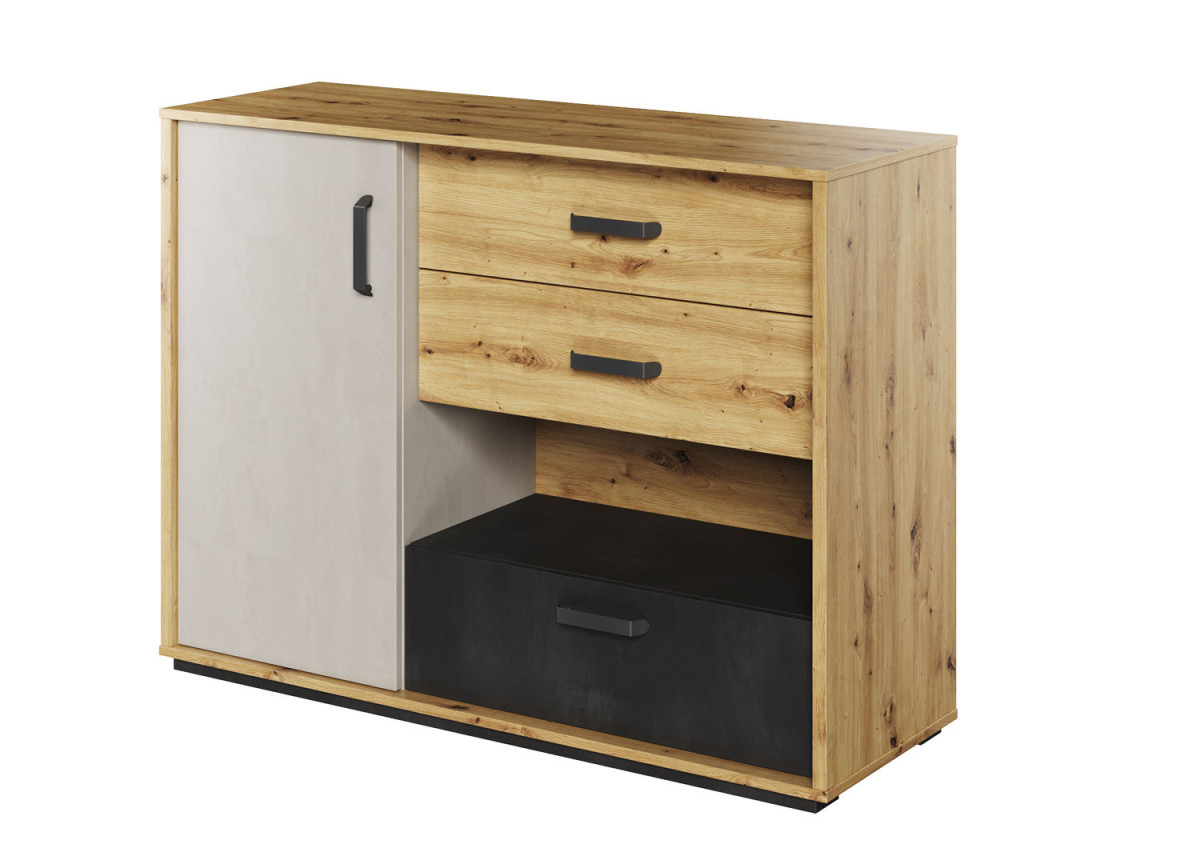 Commode chambre ado bois et gris