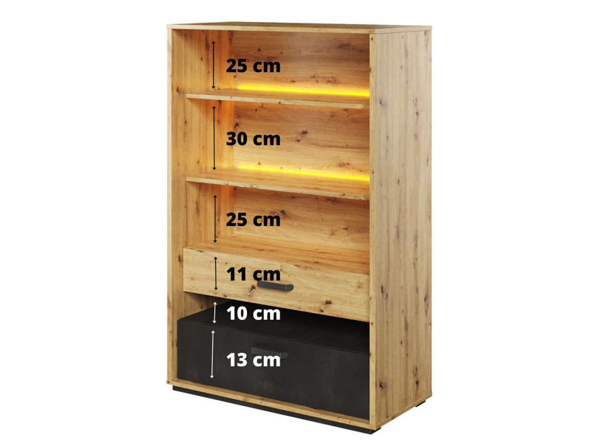 Bibliothèque industrielle avec led chambre ado
