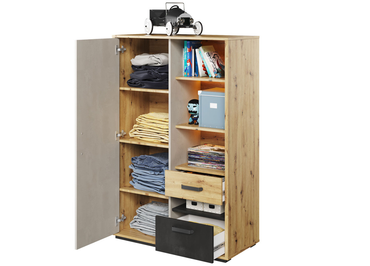 Petite armoire chambre enfant avec led orange