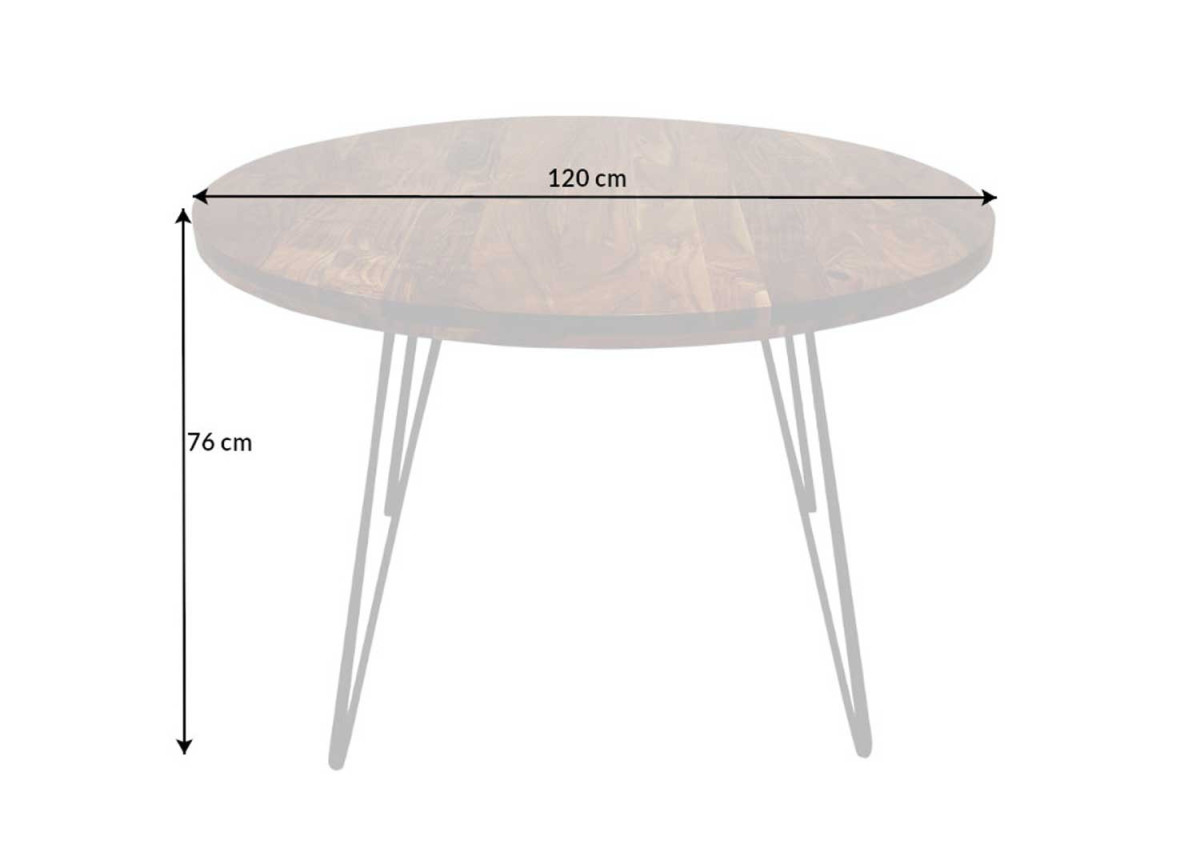 Table de Repas Plateau Rond et Pieds en Épingle