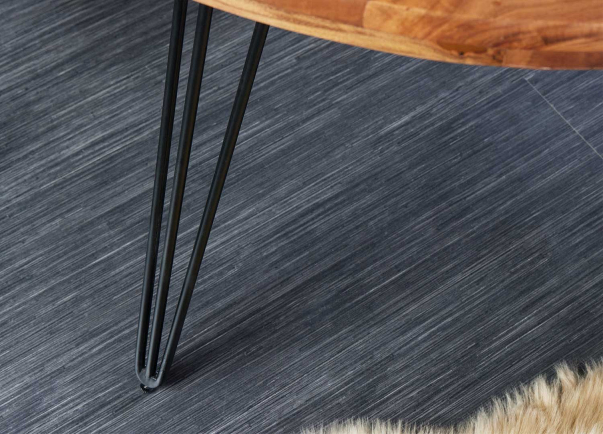 Table de Repas Plateau Rond et Pieds en Épingle