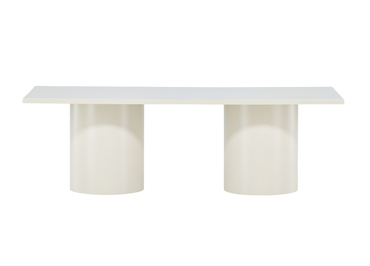 Table basse moderne rectangulaire et pieds cylindriques