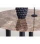 Table ronde en verre couleur marbre marron