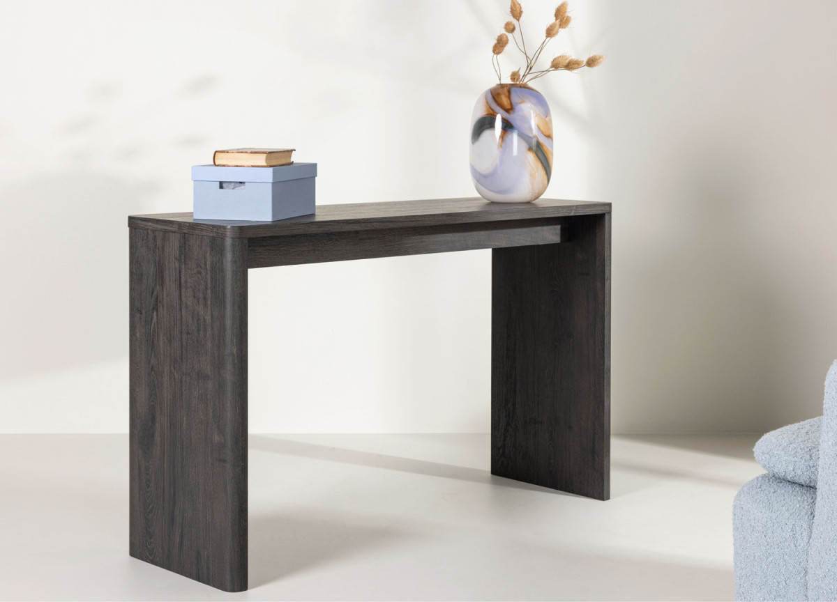 Table console couleur bois moka 120 cm