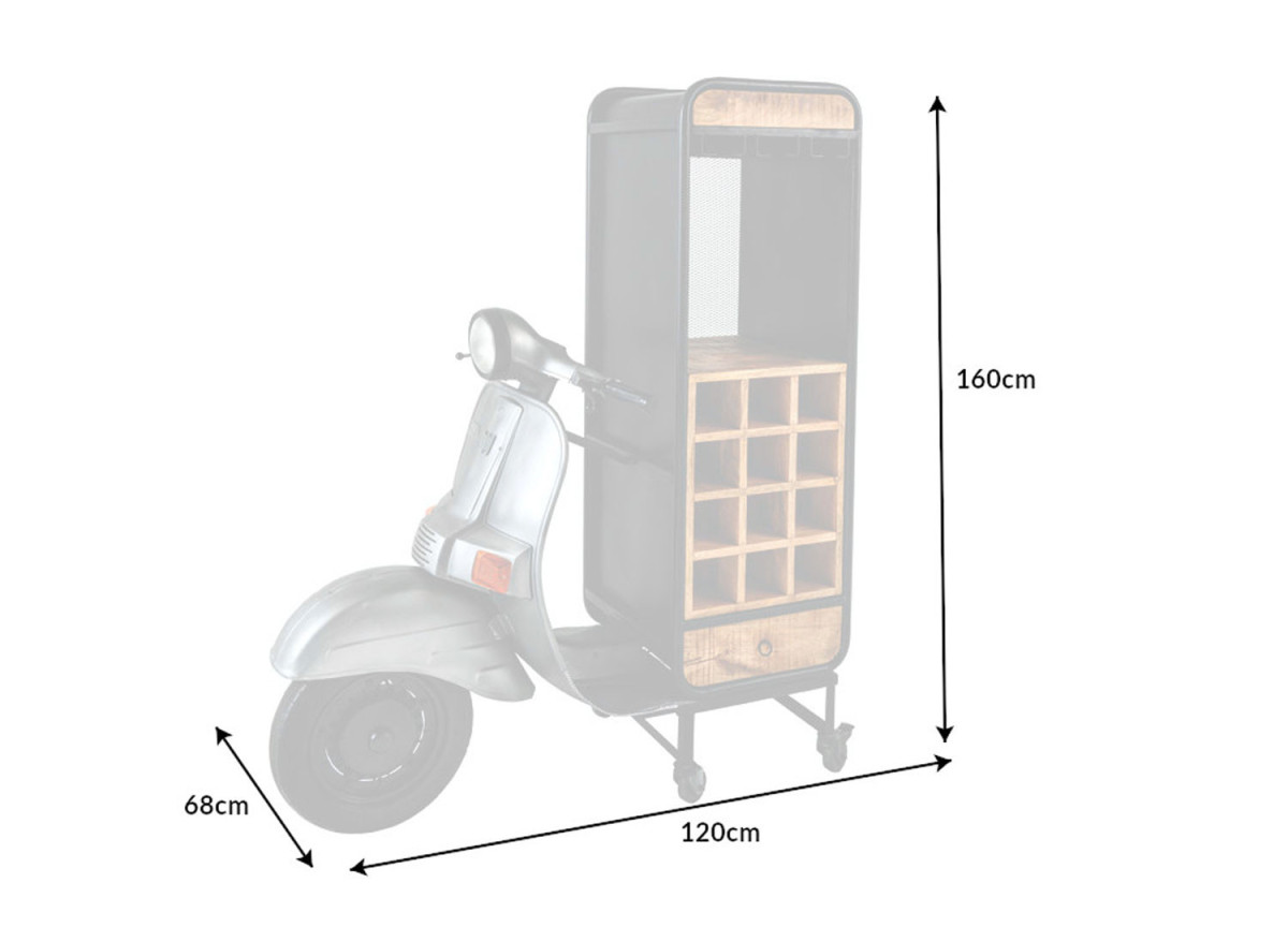 Scooter Bar avec Rangement Rétro Vintage