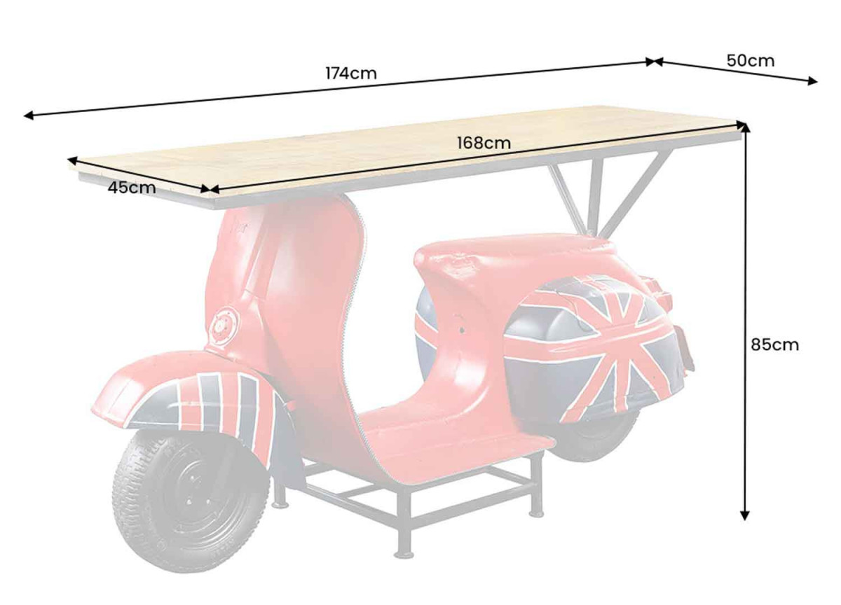 Table de Bar Vespa Vintage déco Londres