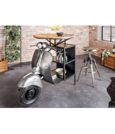 Table de bar scooter upcyclé 115 cm