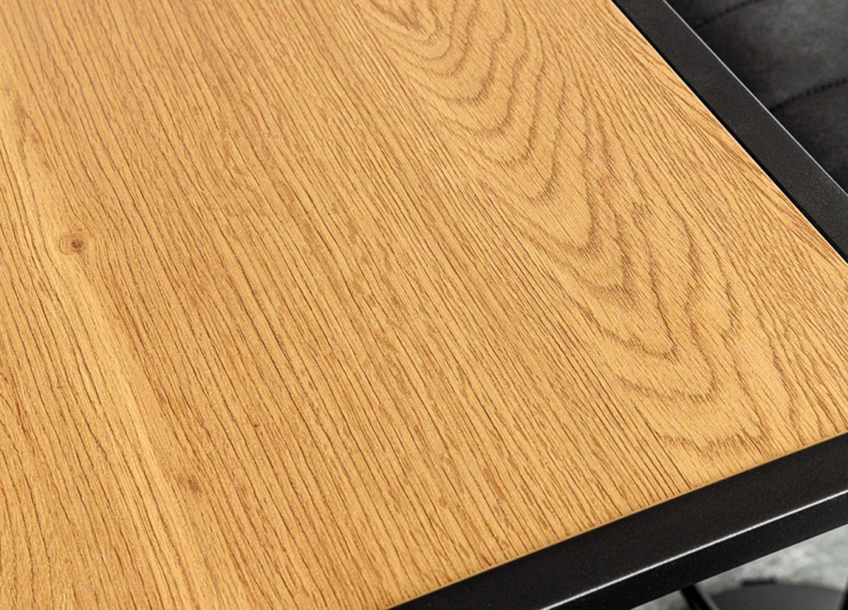 Table de bar 120 cm couleur bois et noir